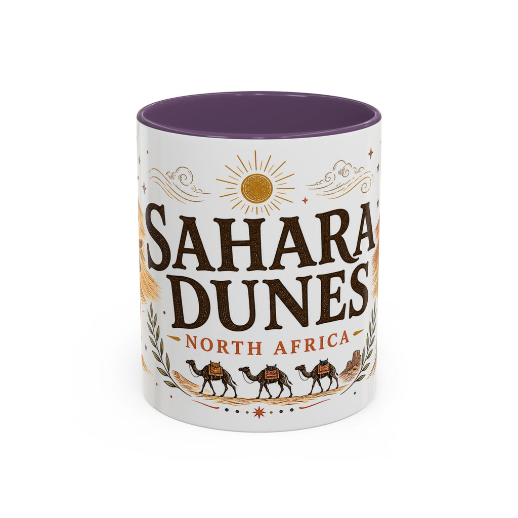 Sahara Dunes Coffee Mug | Travel Destination Souvenir Gift | Accent Color Ceramic 11oz 15oz