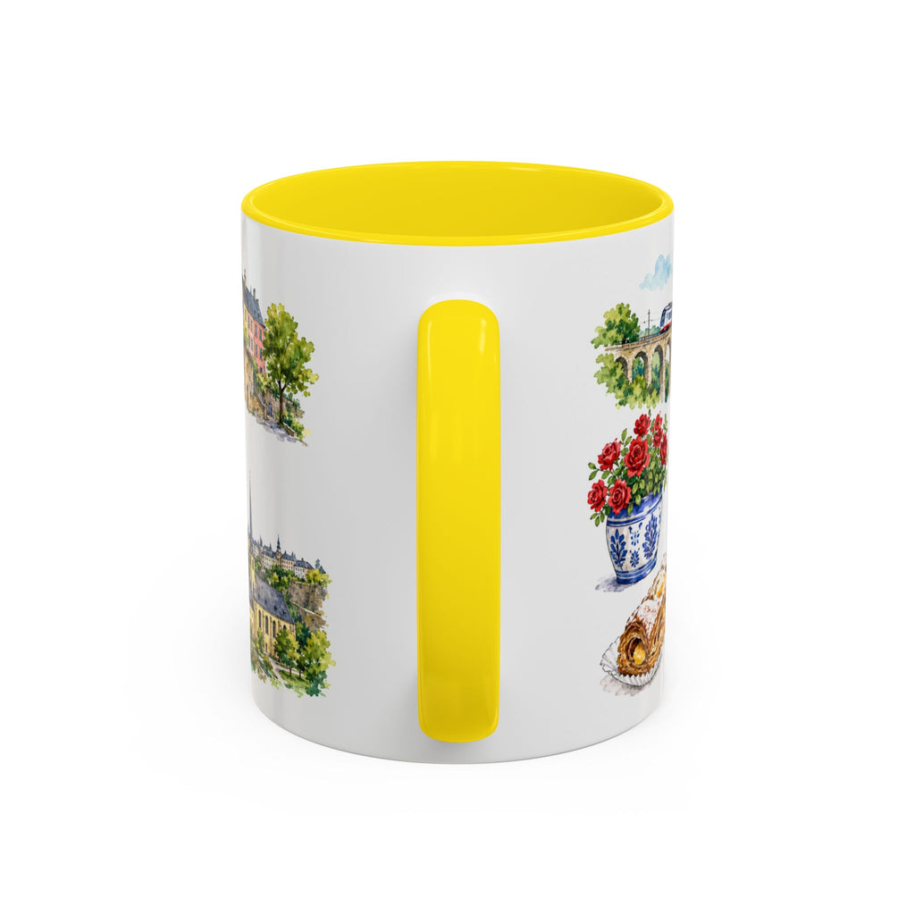 Luxembourg City Illustrated Travel Mug | City Souvenir Accent Coffee Mug | 11oz 15oz Ceramic Cup