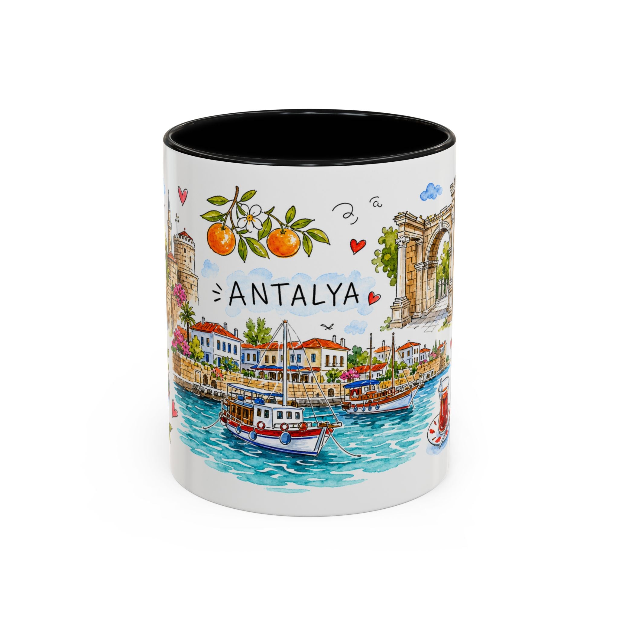 Antalya Travel Mug | European City Souvenir Accent Coffee Mug | 11oz 15oz Ceramic Cup