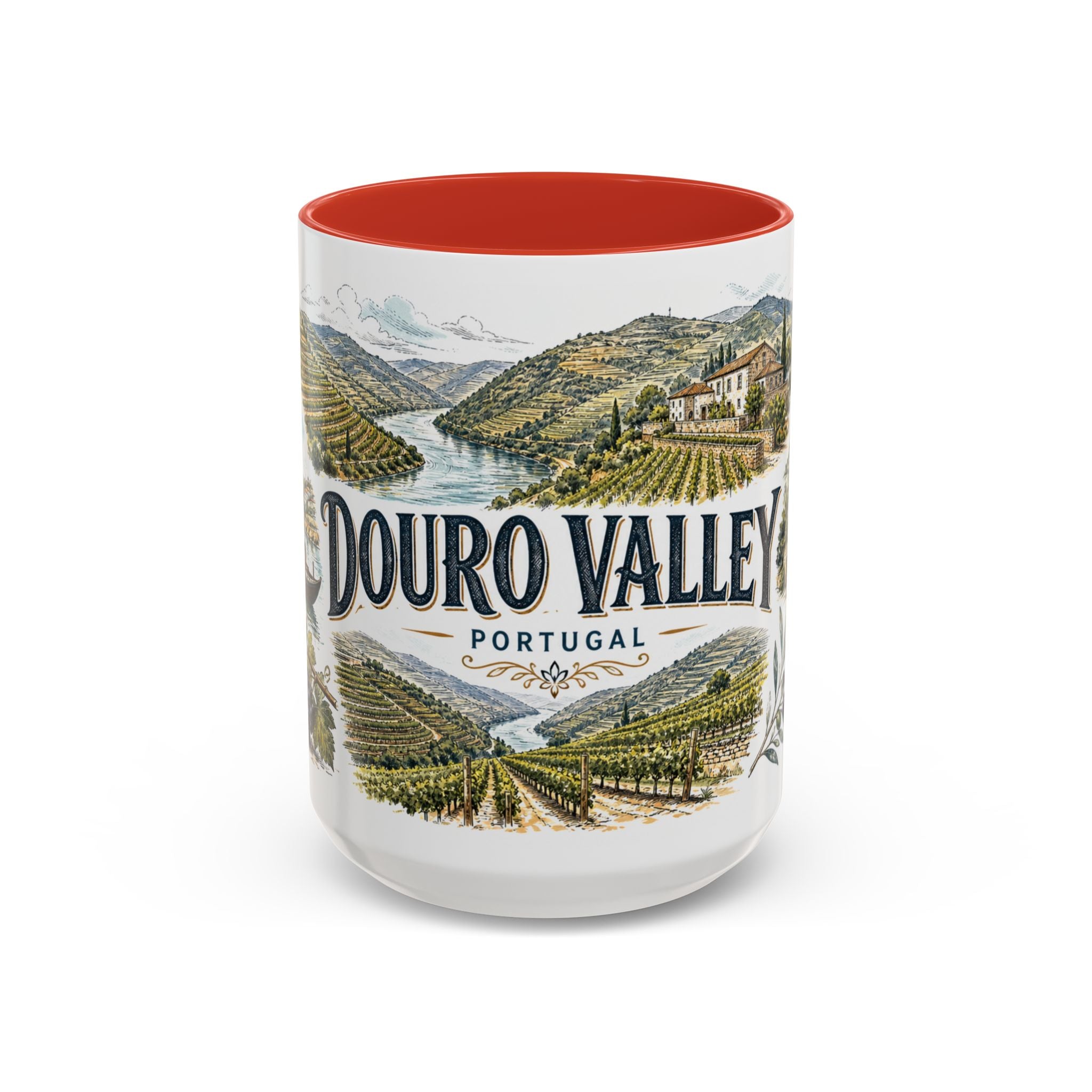 Douro Valley Mug, Portugal Travel Souvenir, Bucket List Gift, Accent Ceramic Coffee Mug 11oz 15oz