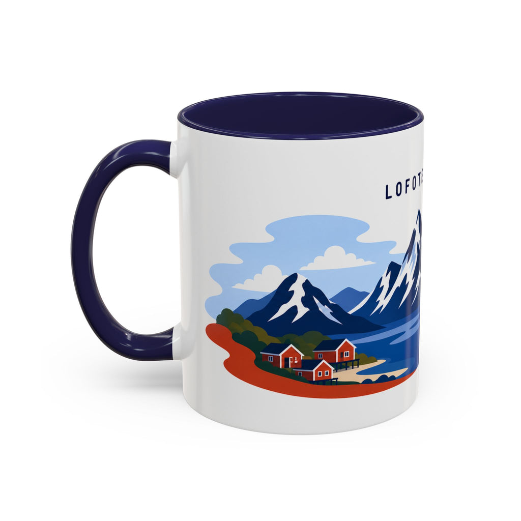 Lofoten Islands Coffee Mug | Travel Destination Souvenir Gift | Accent Color Ceramic 11oz 15oz