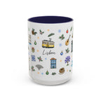 Lisbon Christmas Mug | Watercolor City Souvenir | Ceramic Coffee Cup 11oz 15oz