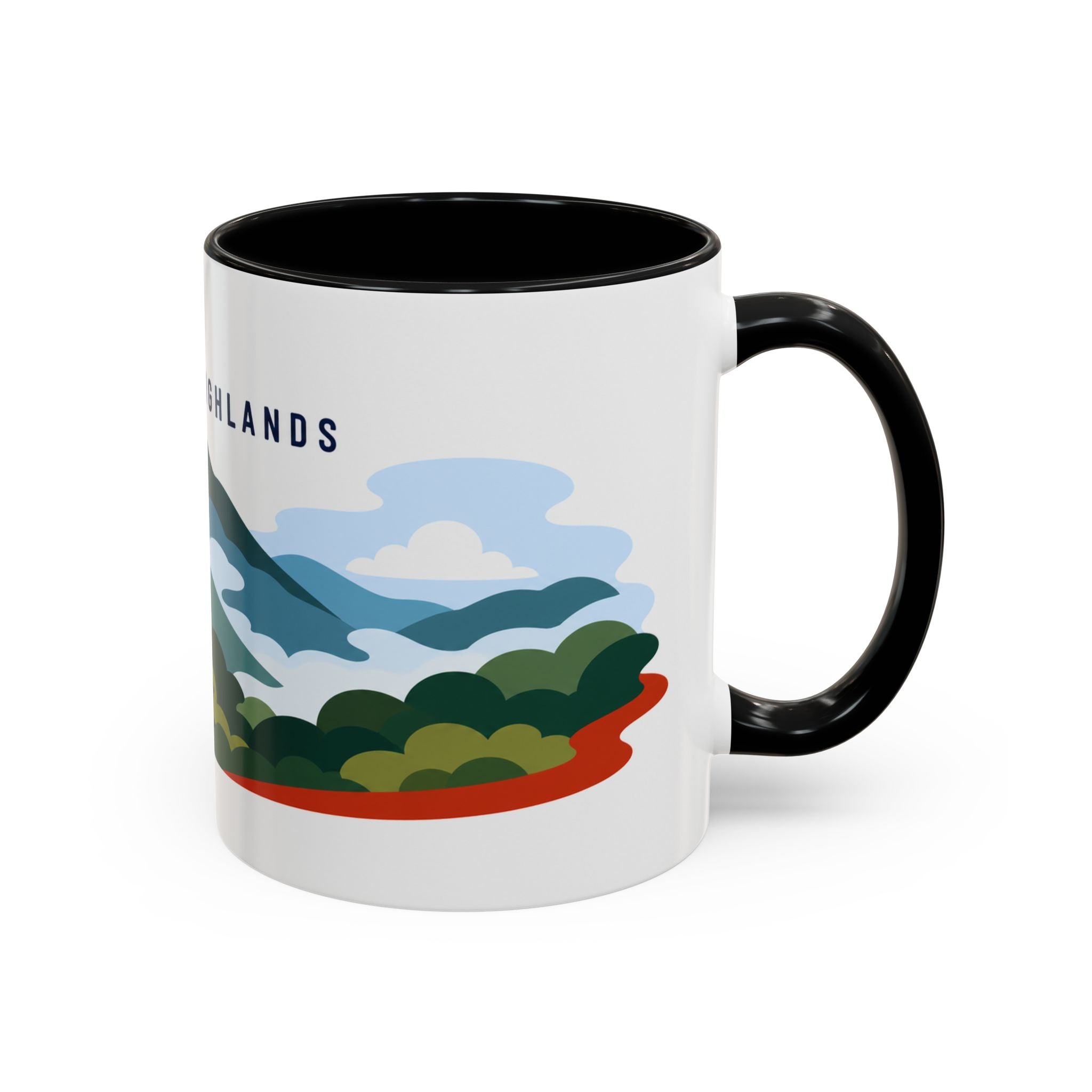 Gorilla Highlands Coffee Mug | Travel Destination Souvenir Gift | Accent Color Ceramic 11oz 15oz