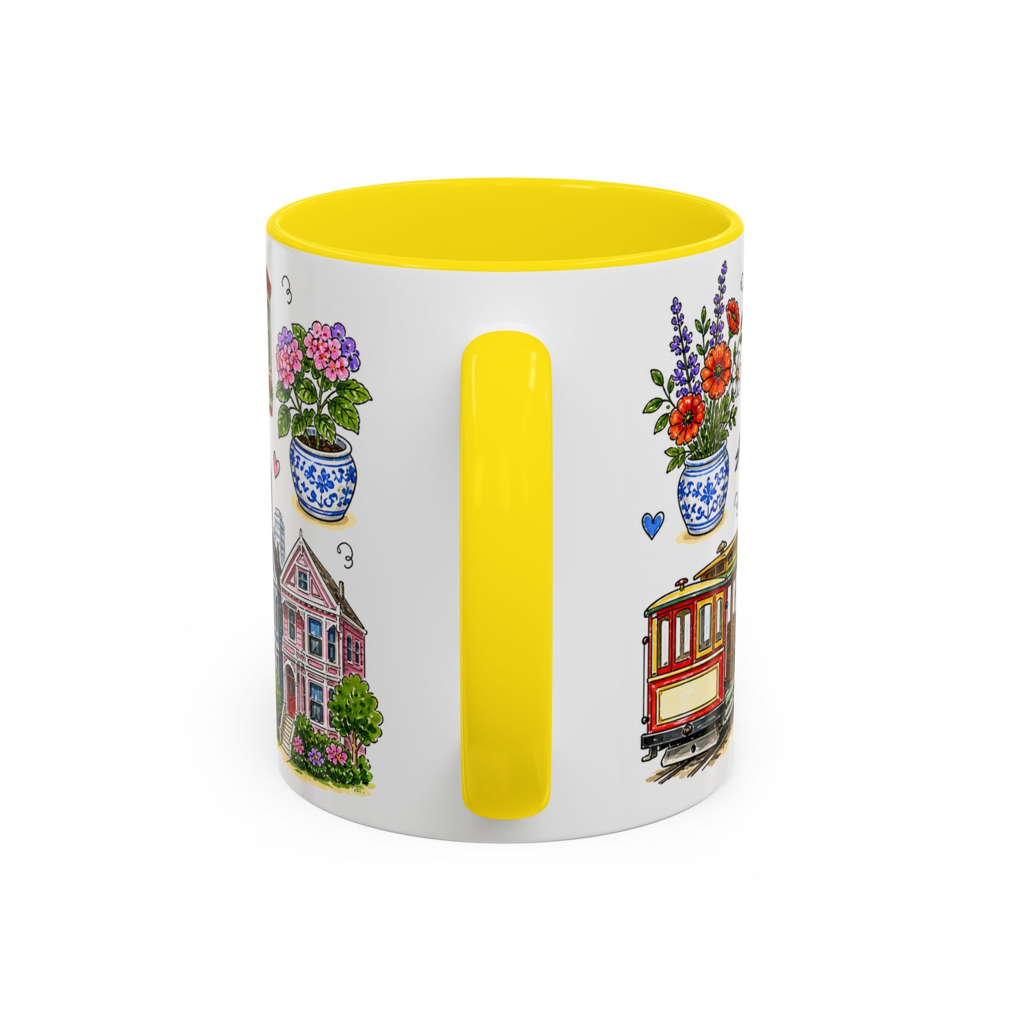 San Francisco Illustrated Travel Mug | City Souvenir Accent Coffee Mug | 11oz 15oz Ceramic Cup