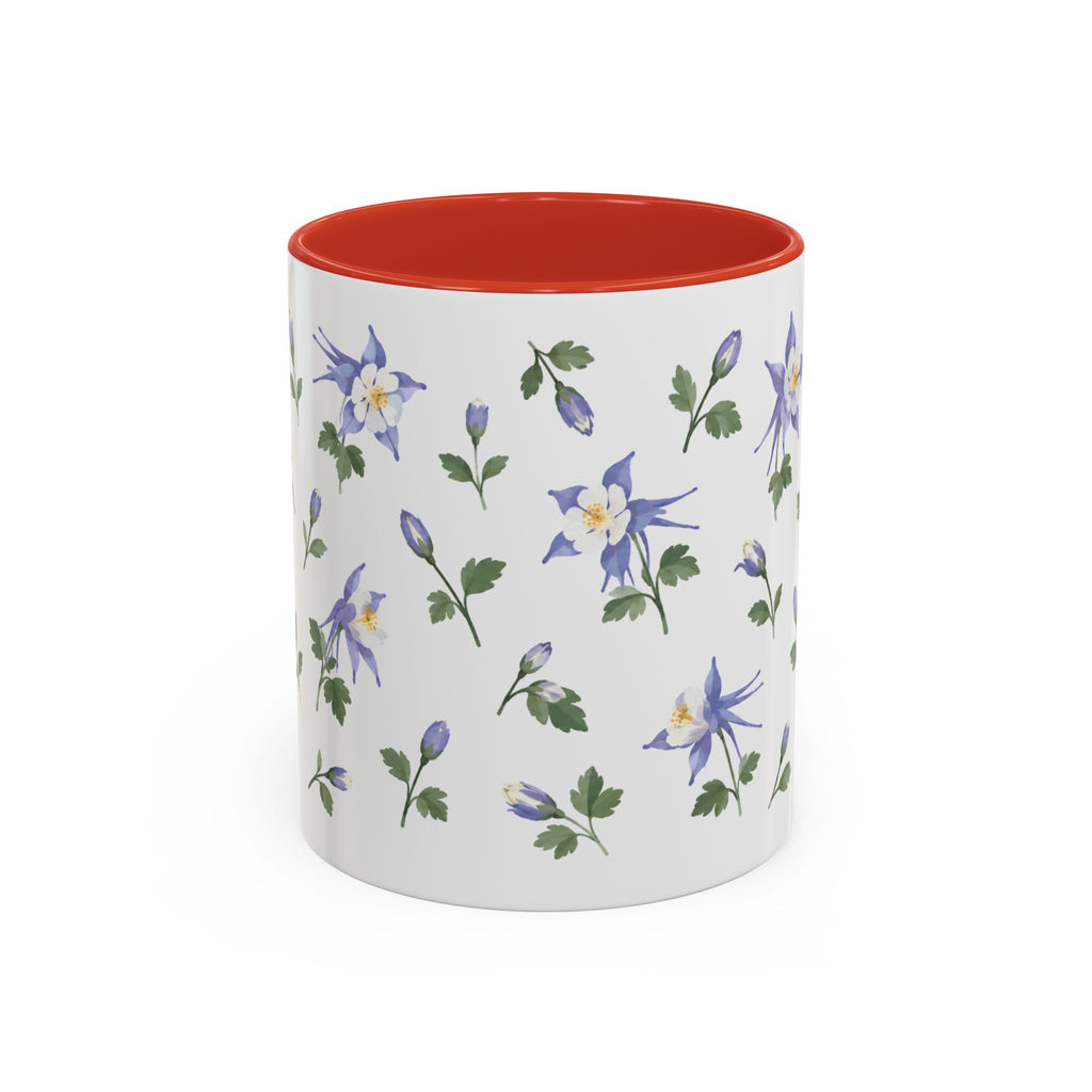 Colorado Rocky Mountain columbine Mug, State Flower Floral Coffee Cup, 11oz Botanical Gift