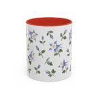 Colorado Rocky Mountain columbine Mug, State Flower Floral Coffee Cup, 11oz Botanical Gift