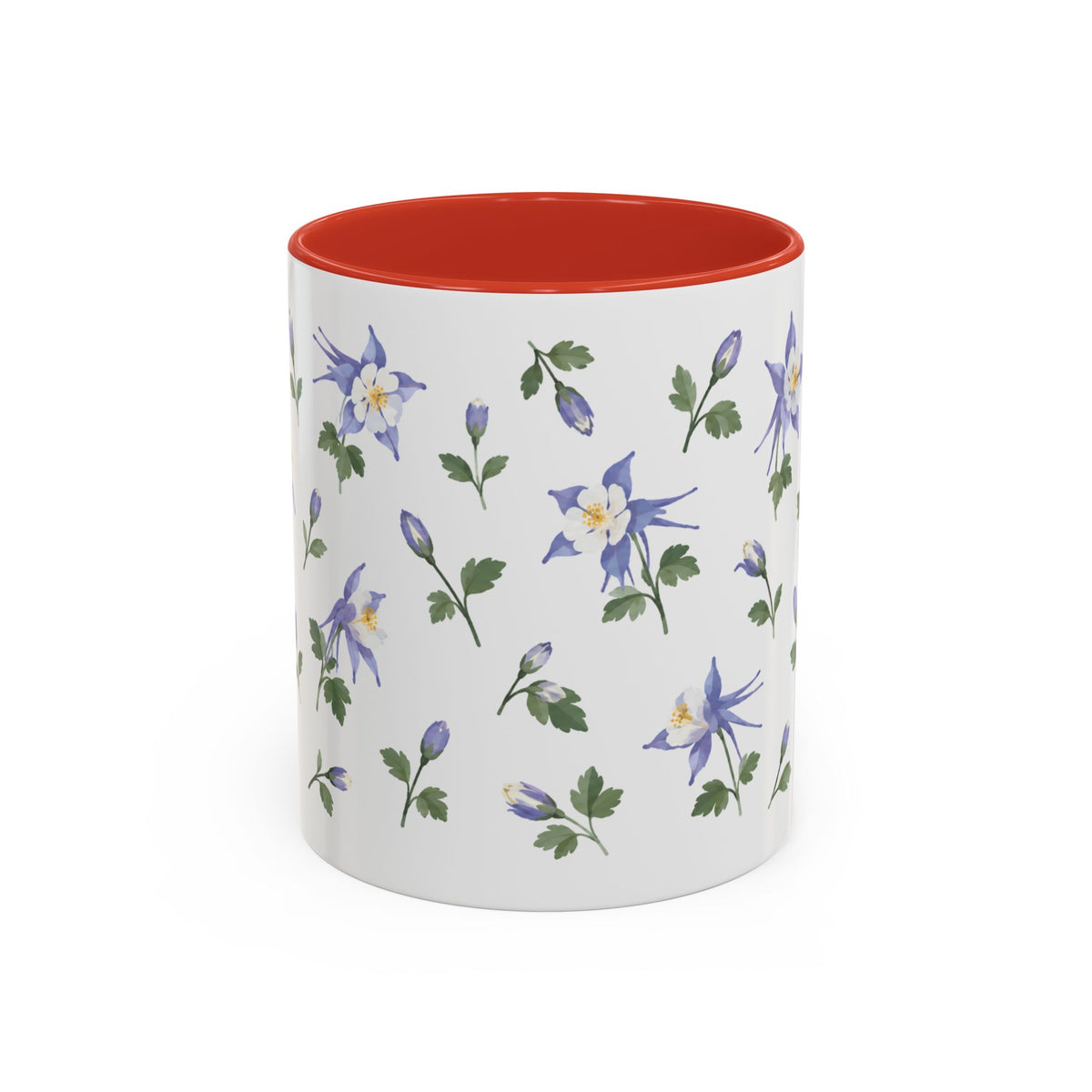 Colorado Rocky Mountain columbine Mug, State Flower Floral Coffee Cup, 11oz Botanical Gift