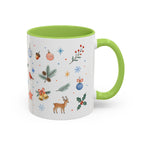 Woodland Christmas Mug | Deer Bird Watercolor Holiday Gift | Accent Cup 11oz 15oz