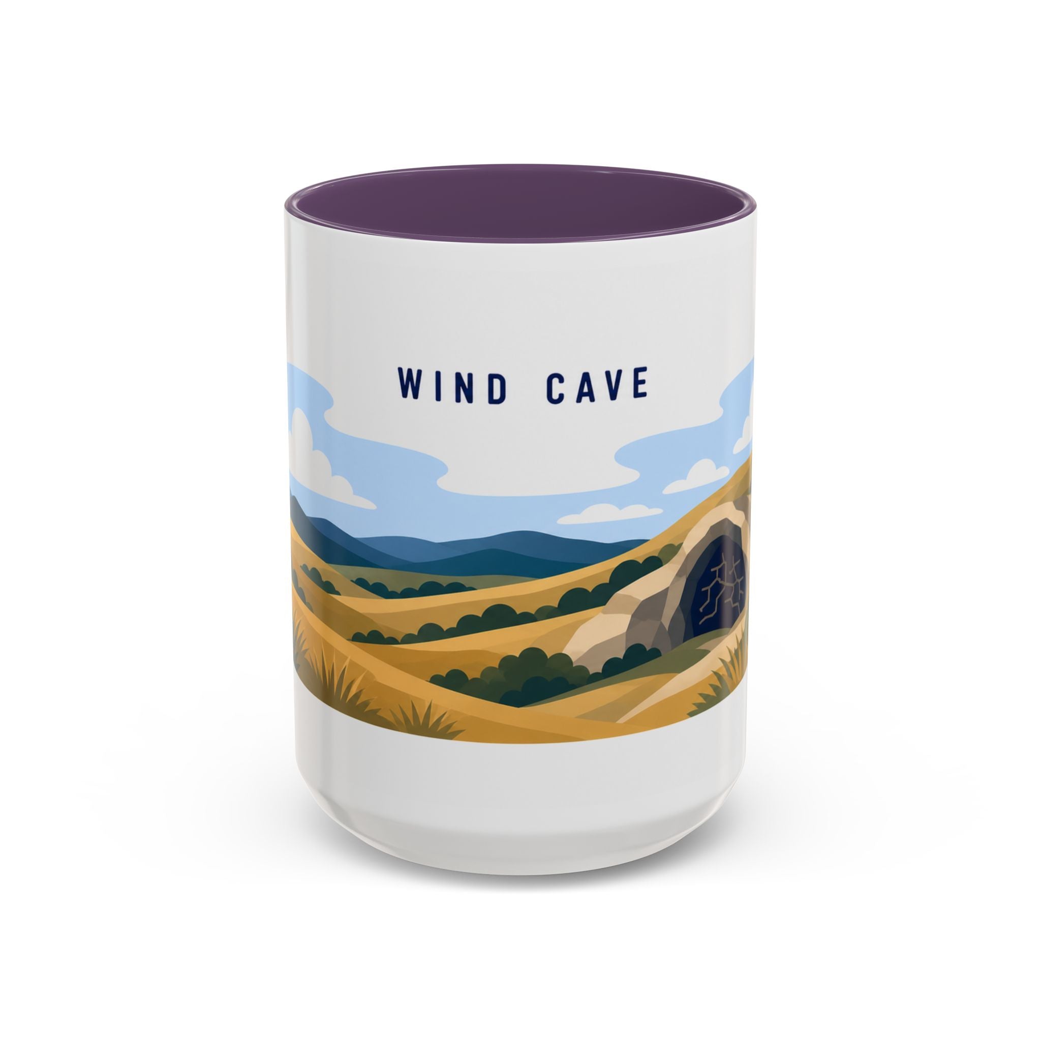 Wind Cave National Park Coffee Mug | Solid Color Block Park Souvenir | 11oz 15oz Accent Mug