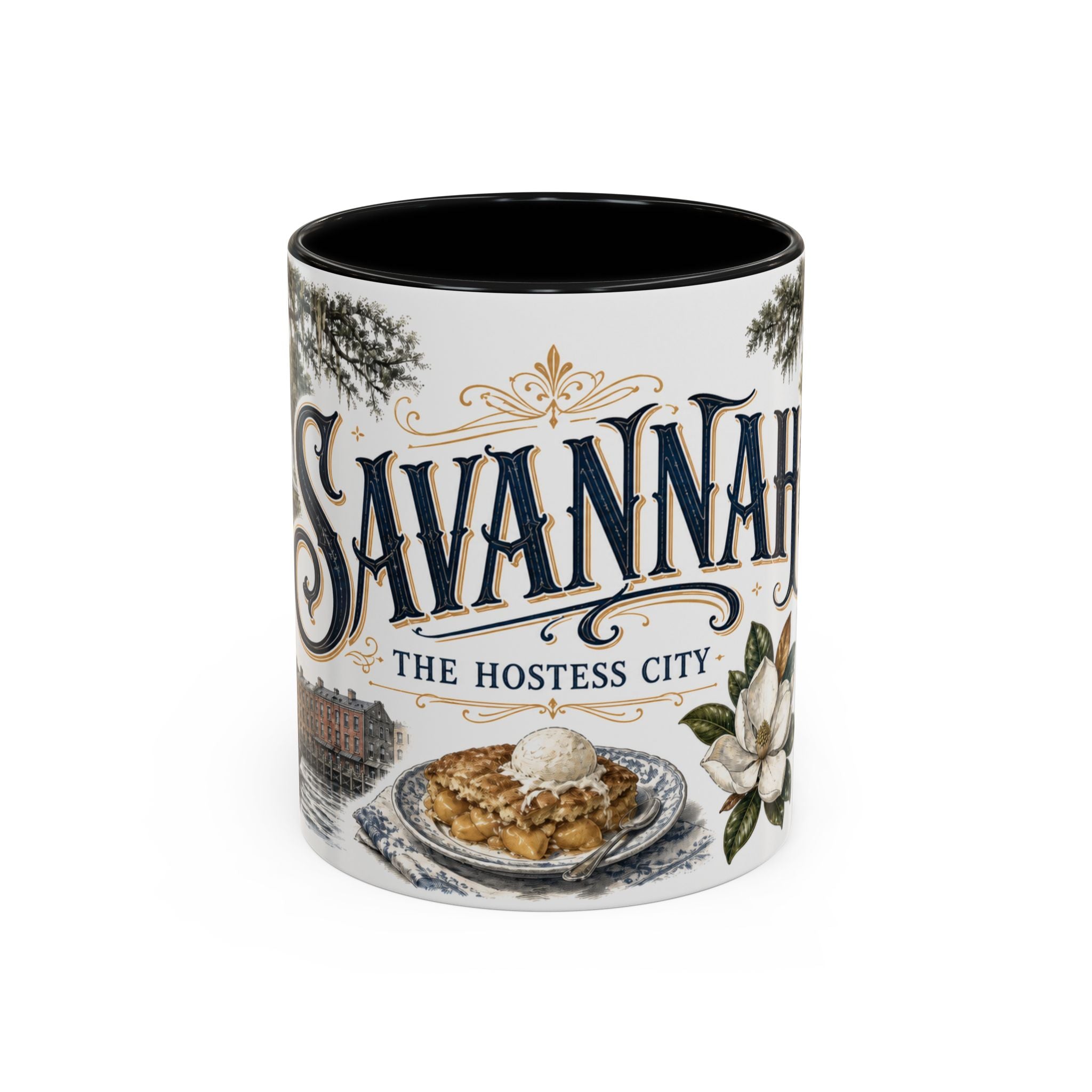 Savannah Coffee Mug | United States Travel Souvenir | Vintage Illustrated City Gift | 11 oz 15 oz Accent Mug