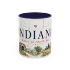 Indiana State Mug | Moving Away, Long Distance Friendship Gift | Botanical Map Accent Cup
