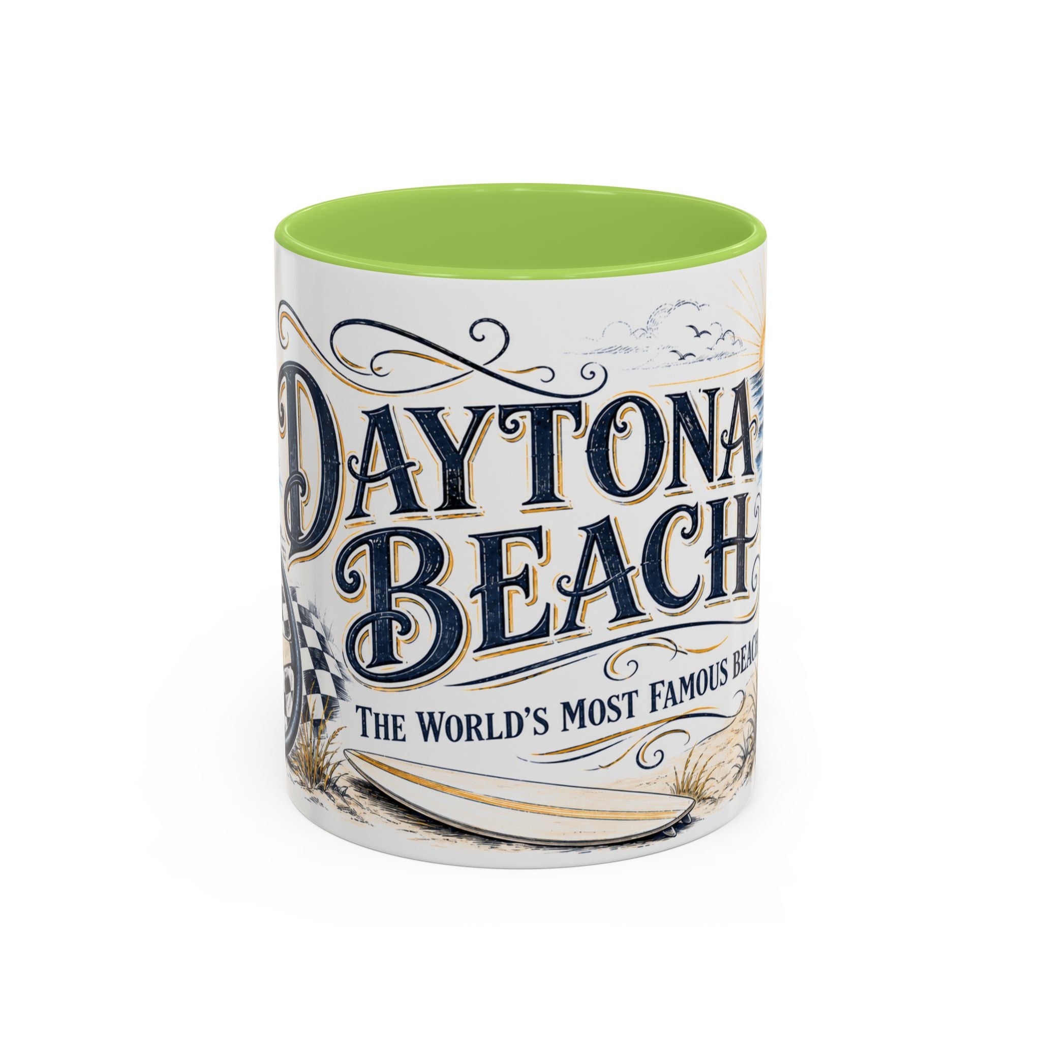 Daytona Beach Coffee Mug | United States Travel Souvenir | Vintage Illustrated City Gift | 11 oz 15 oz Accent Mug