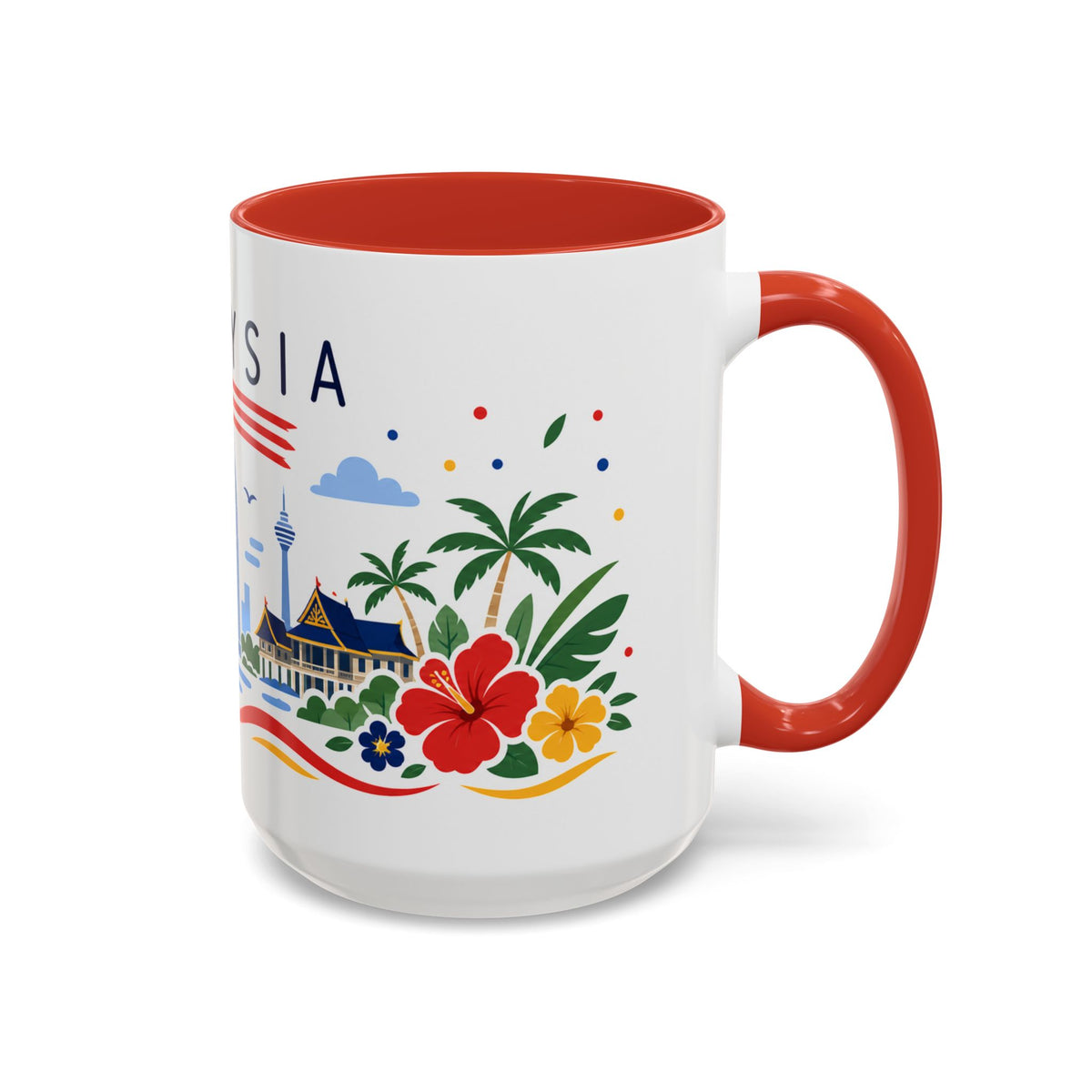 Malaysia Coffee Mug | Travel Souvenir Accent Mug | Country Gift Ceramic Cup 11oz 15oz