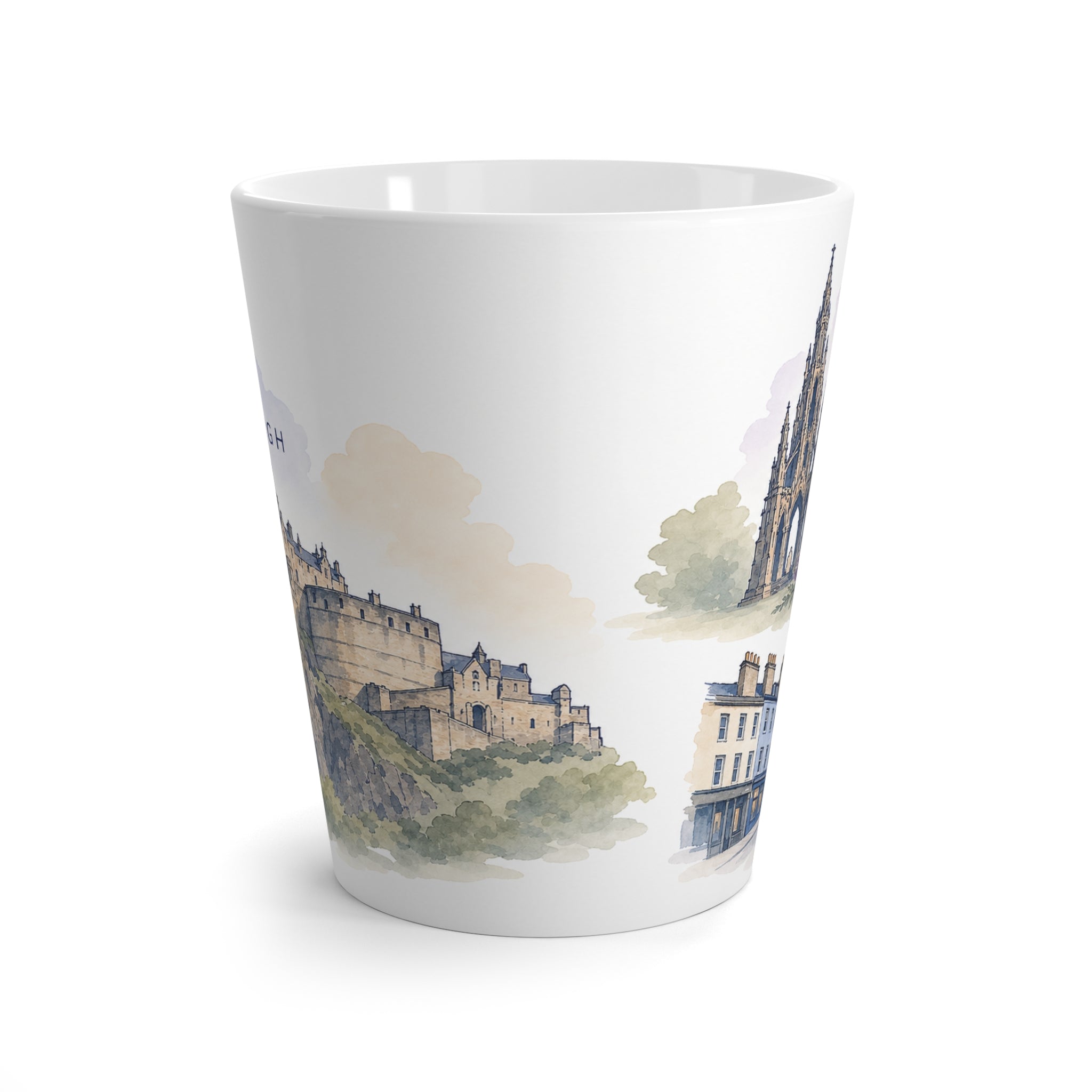 Edinburgh Latte Mug | Watercolor City Travel Mug | 12 oz Ceramic Souvenir Gift