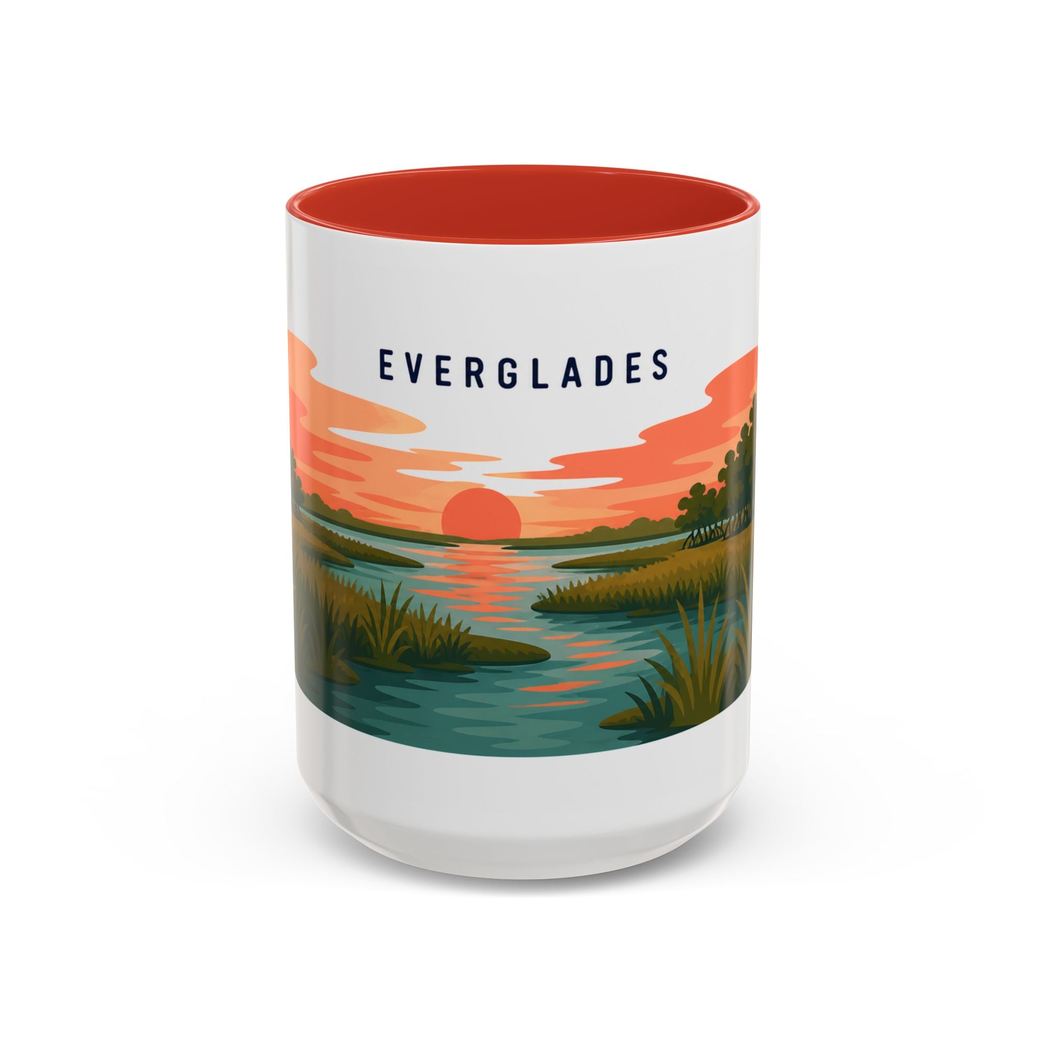 Everglades National Park Coffee Mug | Solid Color Block Park Souvenir | 11oz 15oz Accent Mug