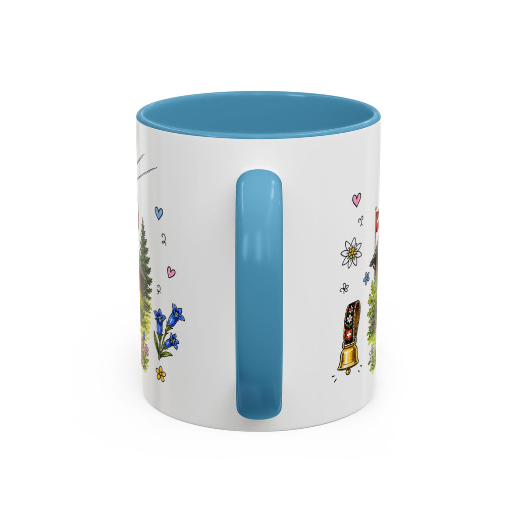 Grindelwald Illustrated Travel Mug | Switzerland Souvenir Accent Coffee Mug | 11oz 15oz Ceramic Cup