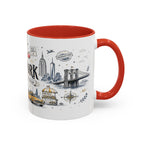 New York City Coffee Mug | New York Souvenir Travel Gift | Accent Color Ceramic 11oz 15oz