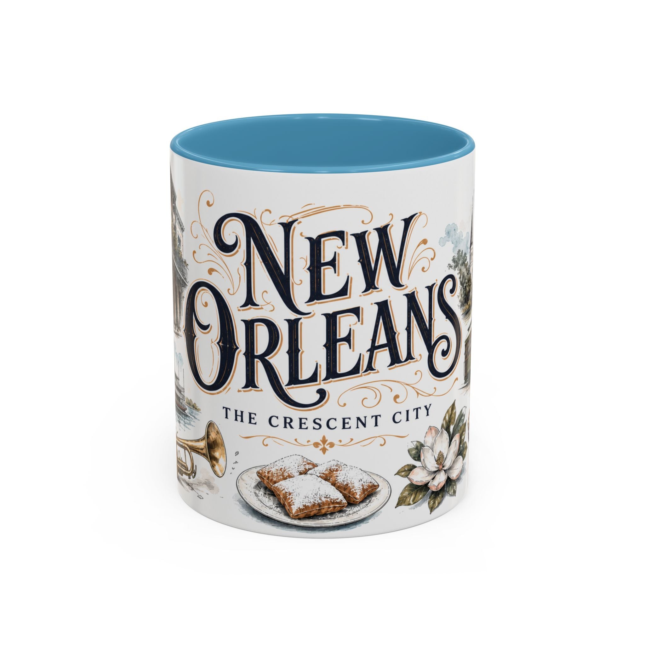 New Orleans Coffee Mug | United States Travel Souvenir | Vintage Illustrated City Gift | 11 oz 15 oz Accent Mug