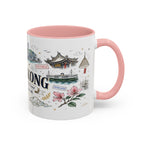Hong Kong Coffee Mug | Asia Souvenir Travel Gift | Accent Color Ceramic 11oz 15oz