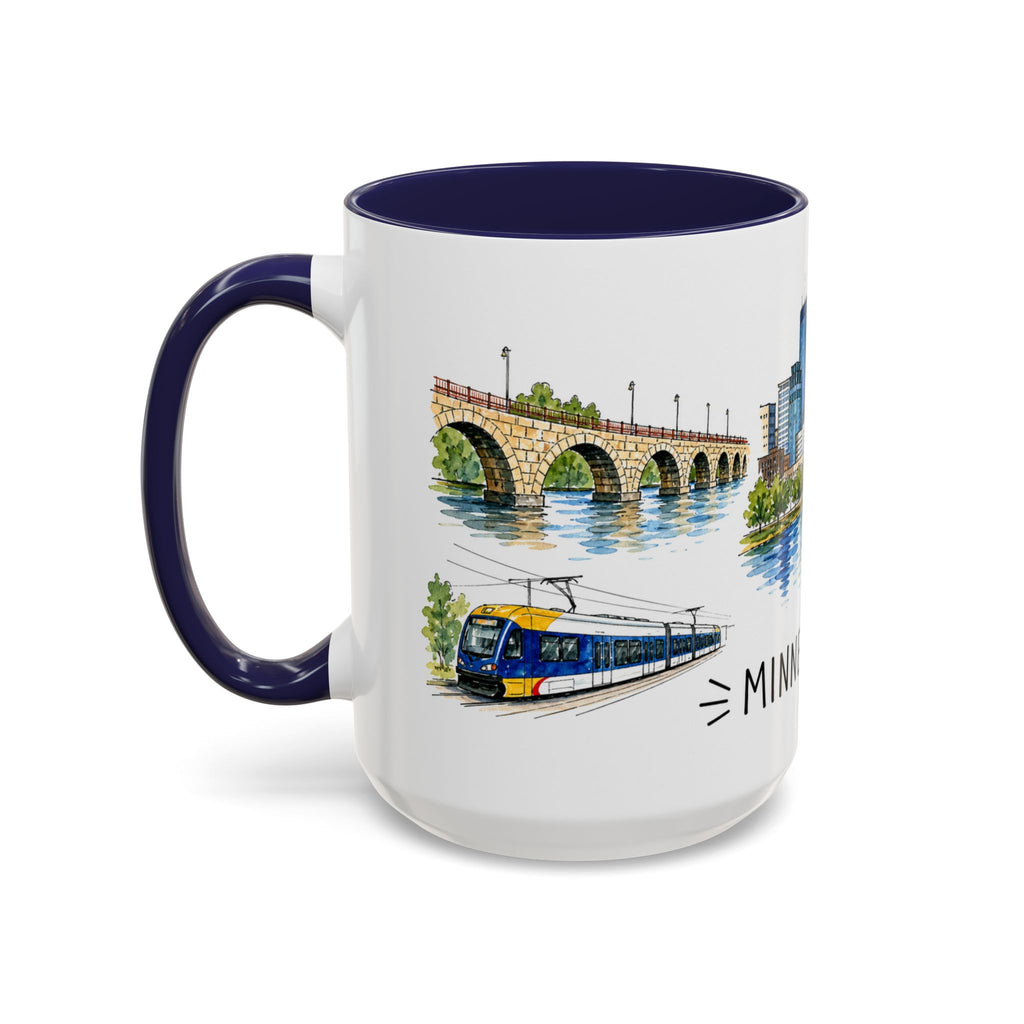 Minneapolis Illustrated Travel Mug | City Souvenir Accent Coffee Mug | 11oz 15oz Ceramic Cup
