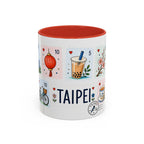 Taipei Coffee Mug | Postage Stamp Collage Mug | Travel Souvenir Accent Cup 11oz 15oz