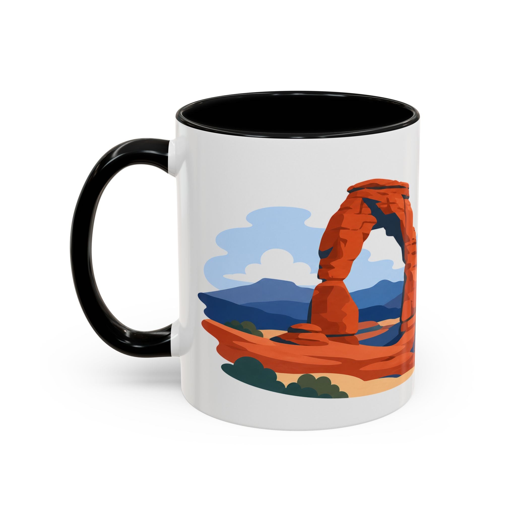 Arches National Park Coffee Mug | Solid Color Block Park Souvenir | 11oz 15oz Accent Mug