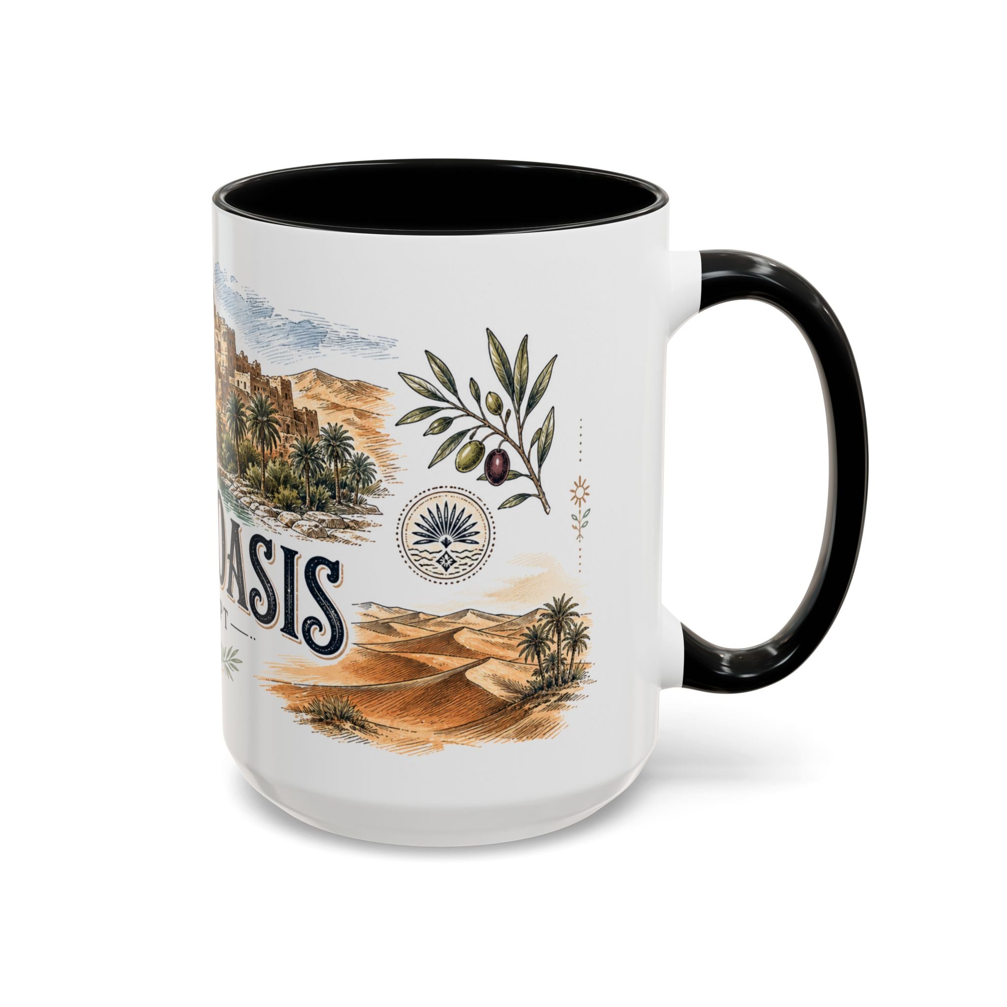 Siwa Oasis Mug, Egypt Travel Souvenir, Bucket List Gift, Accent Ceramic Coffee Mug 11oz 15oz