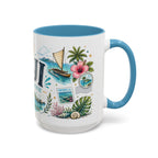 Fiji Coffee Mug | Travel Destination Souvenir Gift | Accent Color Ceramic 11oz 15oz