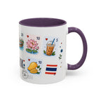 Bangkok Coffee Mug | Postage Stamp Collage Mug | Travel Souvenir Accent Cup 11oz 15oz