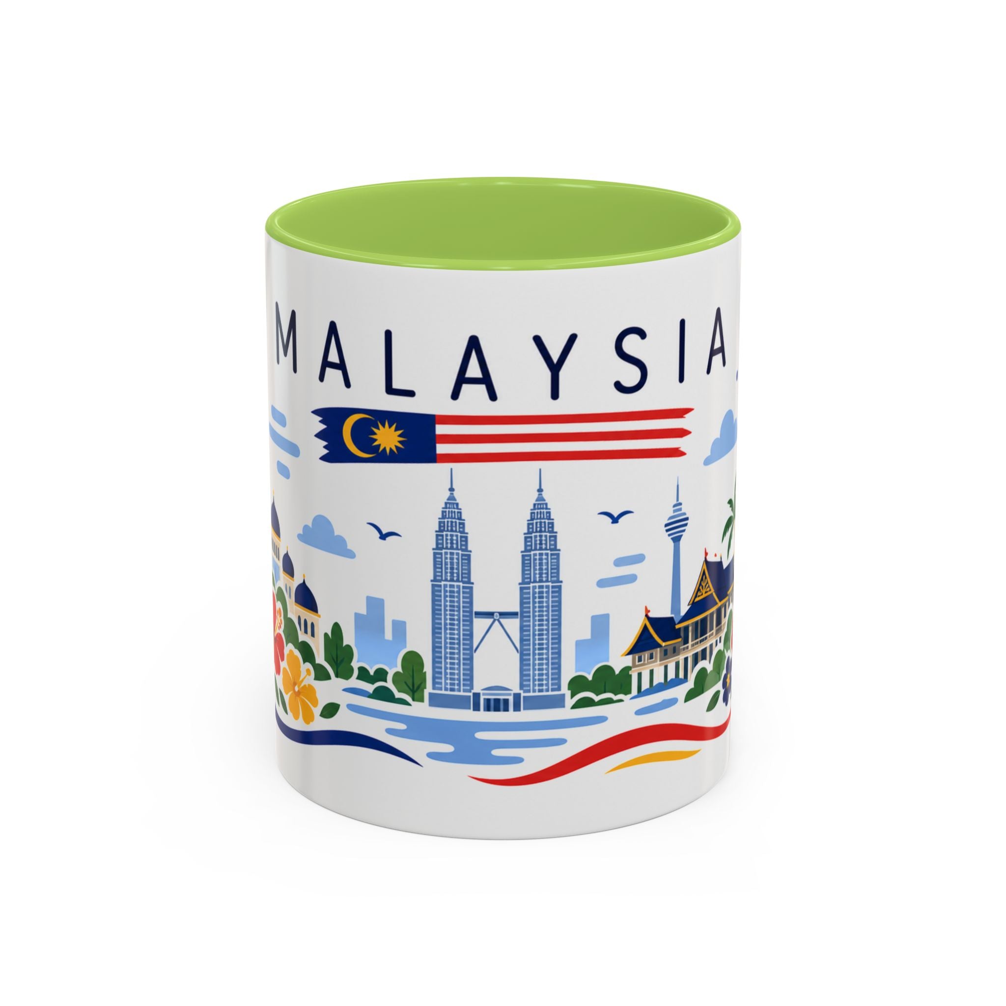 Malaysia Coffee Mug | Travel Souvenir Accent Mug | Country Gift Ceramic Cup 11oz 15oz