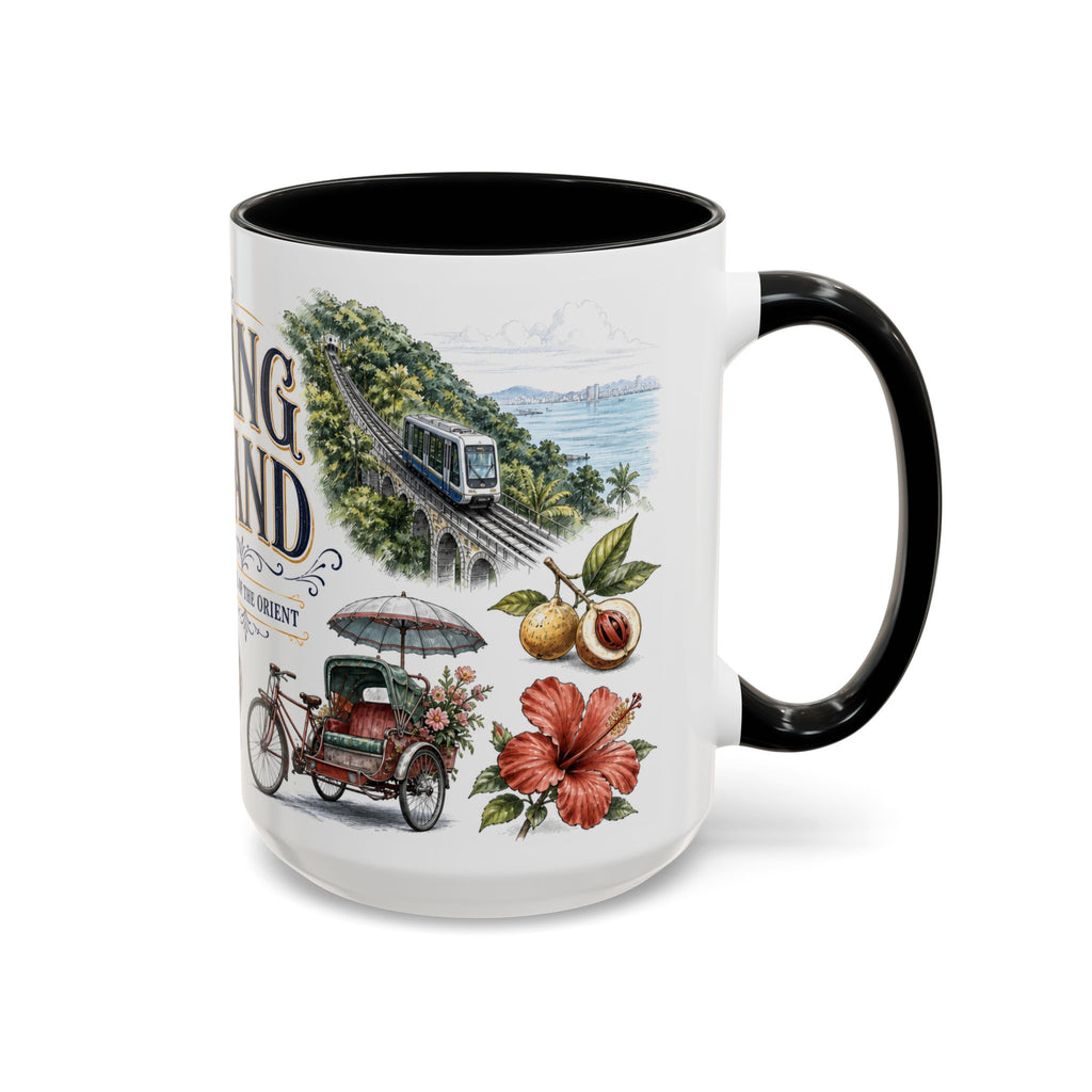Penang Island Coffee Mug | Malaysia Travel Souvenir | Vintage Illustrated City Gift | 11 oz 15 oz Accent Mug