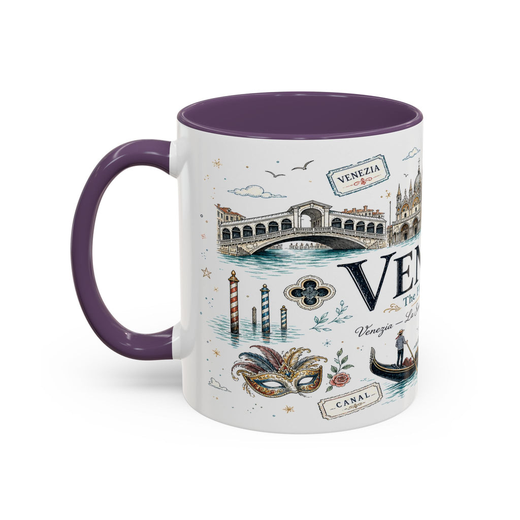 Venice Coffee Mug | Italy Souvenir Travel Gift | Accent Color Ceramic 11oz 15oz