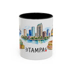 Tampa Illustrated Travel Mug | City Souvenir Accent Coffee Mug | 11oz 15oz Ceramic Cup