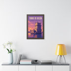 Belém Tower Lisbon Portugal Framed Poster | Vintage Travel Wall Art | Black Walnut White Frame | 16x24 20x30