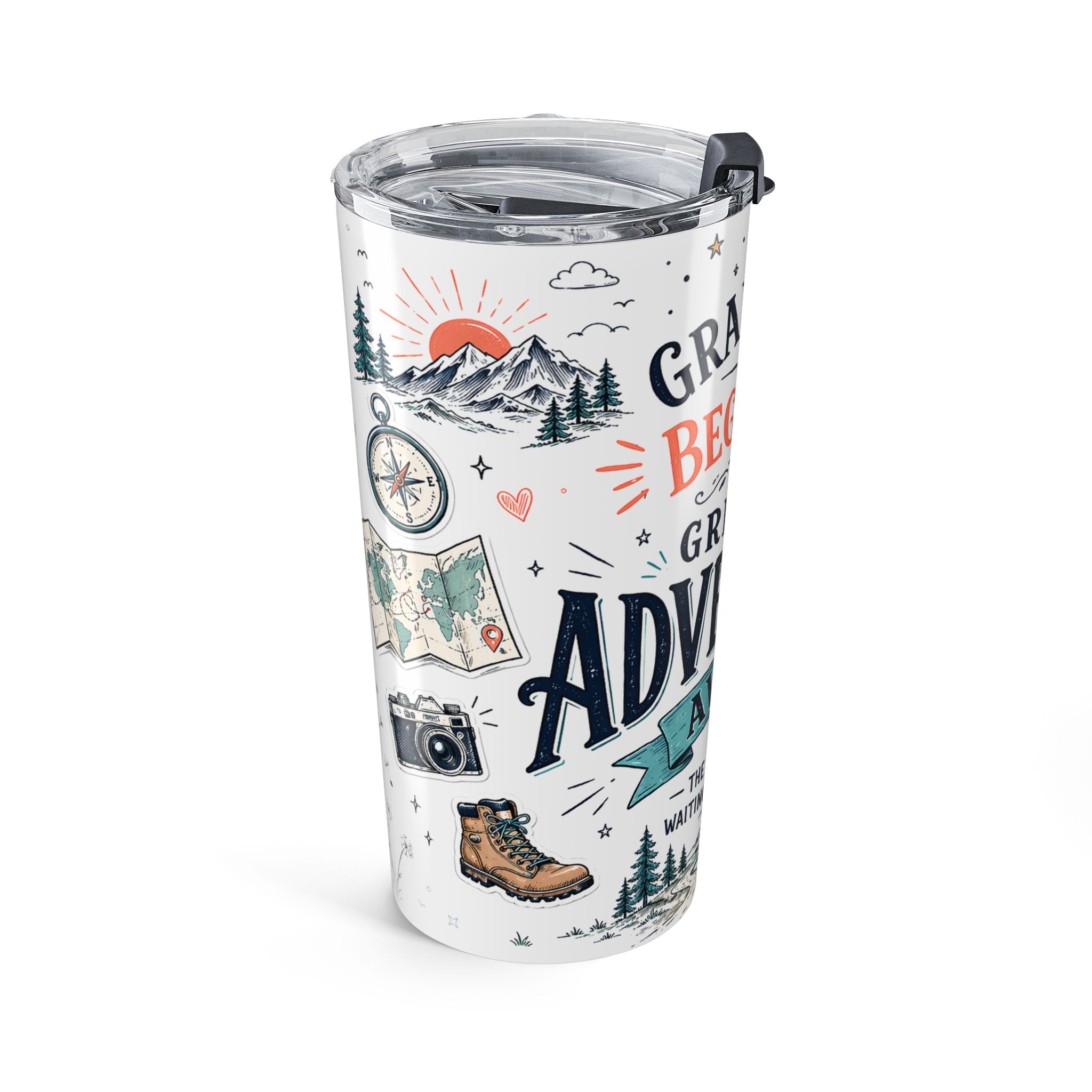 Adventure Awaits 20oz Tumbler | Class of 2026 Graduation Gift | Insulated Stainless Steel Travel Cup