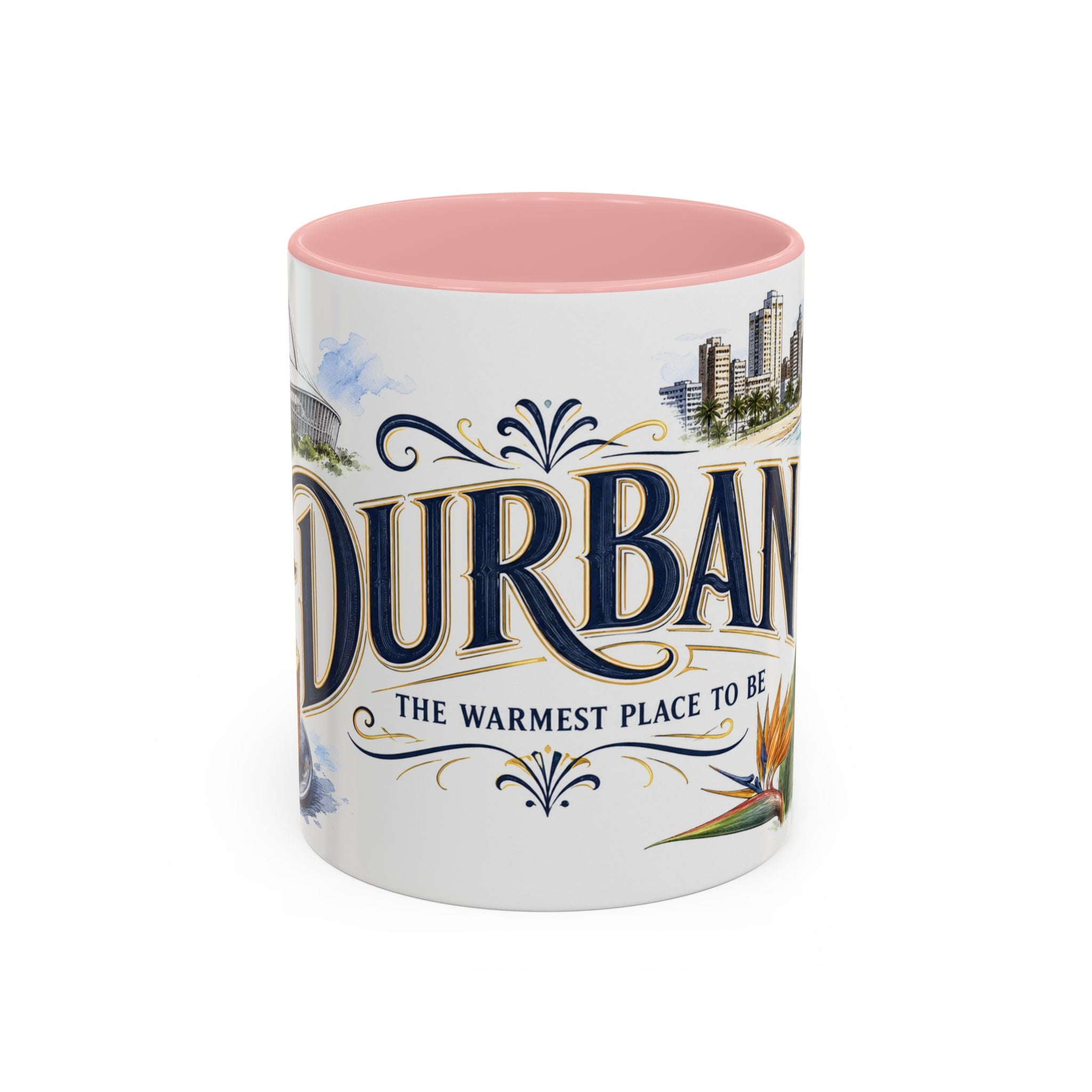 Durban Coffee Mug | South Africa Travel Souvenir | Vintage Illustrated City Gift | 11 oz 15 oz Accent Mug