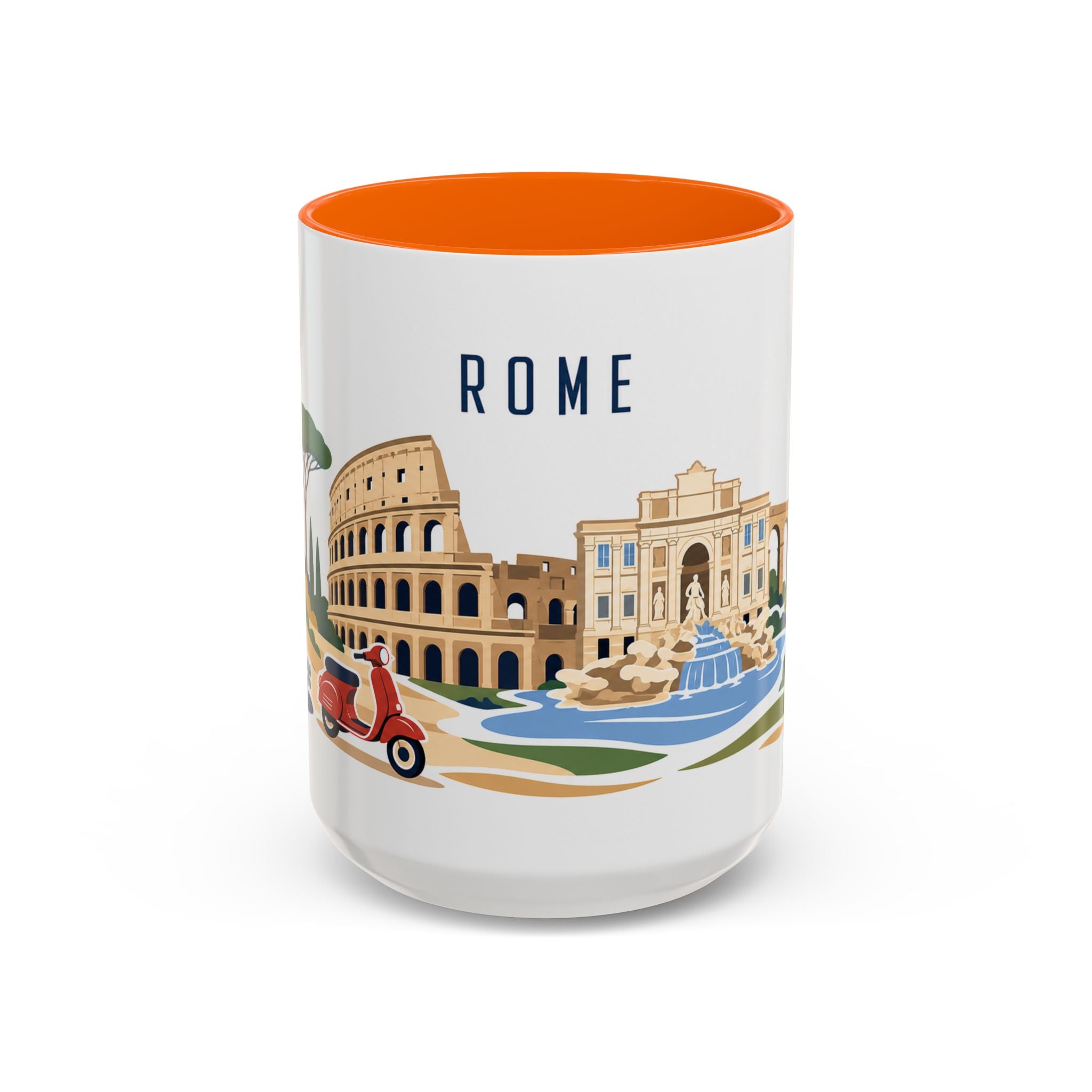 Rome Coffee Mug | Italy Travel Souvenir | Porcelain Decal City Gift | 11oz 15oz Accent Mug