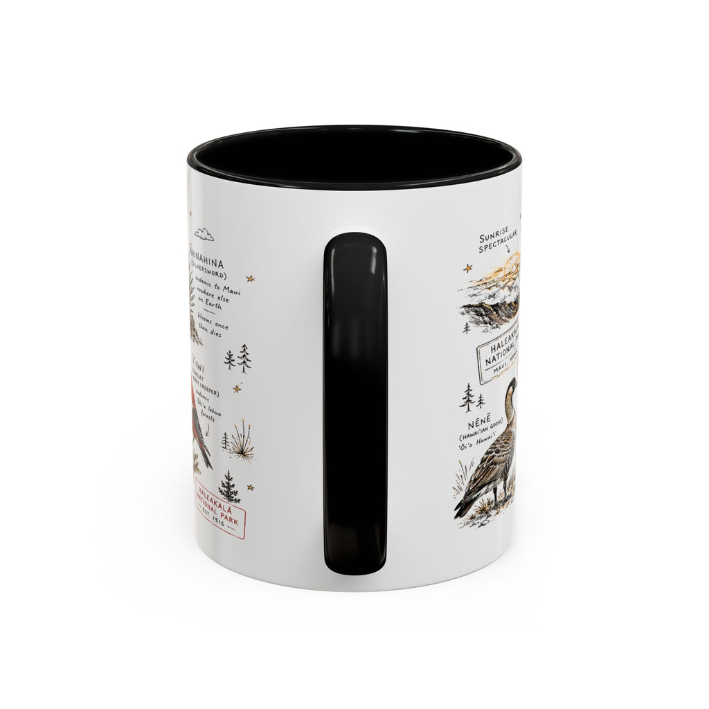 Haleakala National Park Coffee Mug | Hawaii Maui Sunrise Crater Gift | Accent Color Ceramic 11oz 15oz