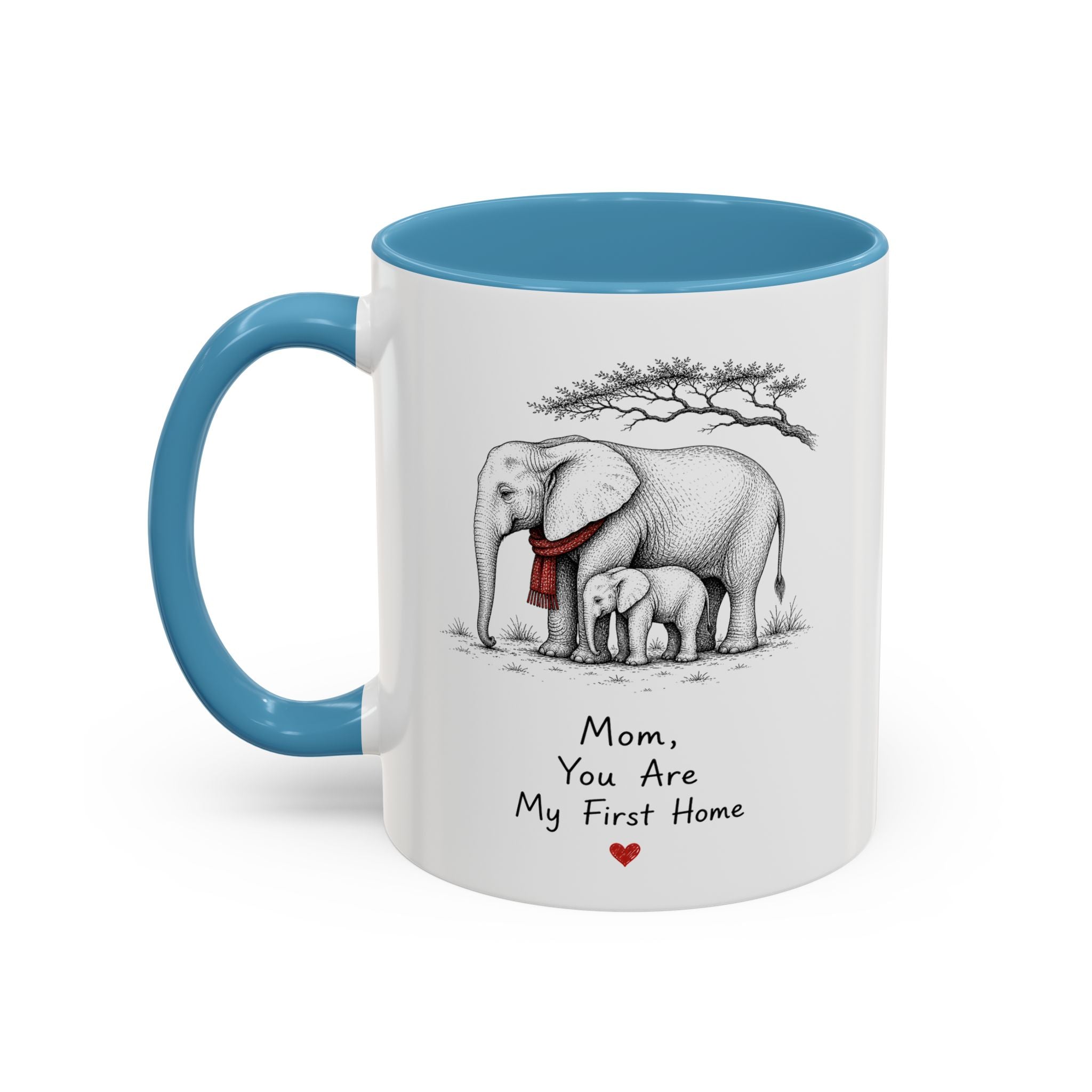 Elephant Mom Coffee Mug | First Home Forever Heart | Mother's Day Gift