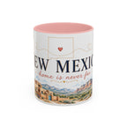 New Mexico State Map Mug | Desert Scenery, Yucca Flower Accent Coffee Cup