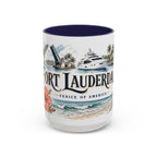 Fort Lauderdale Coffee Mug | United States Travel Souvenir | Vintage Illustrated City Gift | 11 oz 15 oz Accent Mug