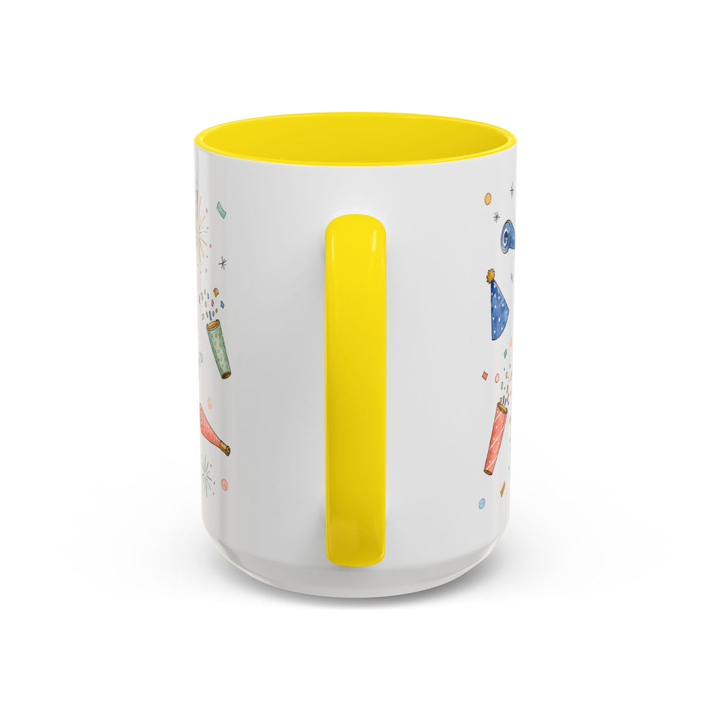 New Year Sparkler Mug | Champagne Toast Watercolor Party Gift | Accent Cup 11oz 15oz