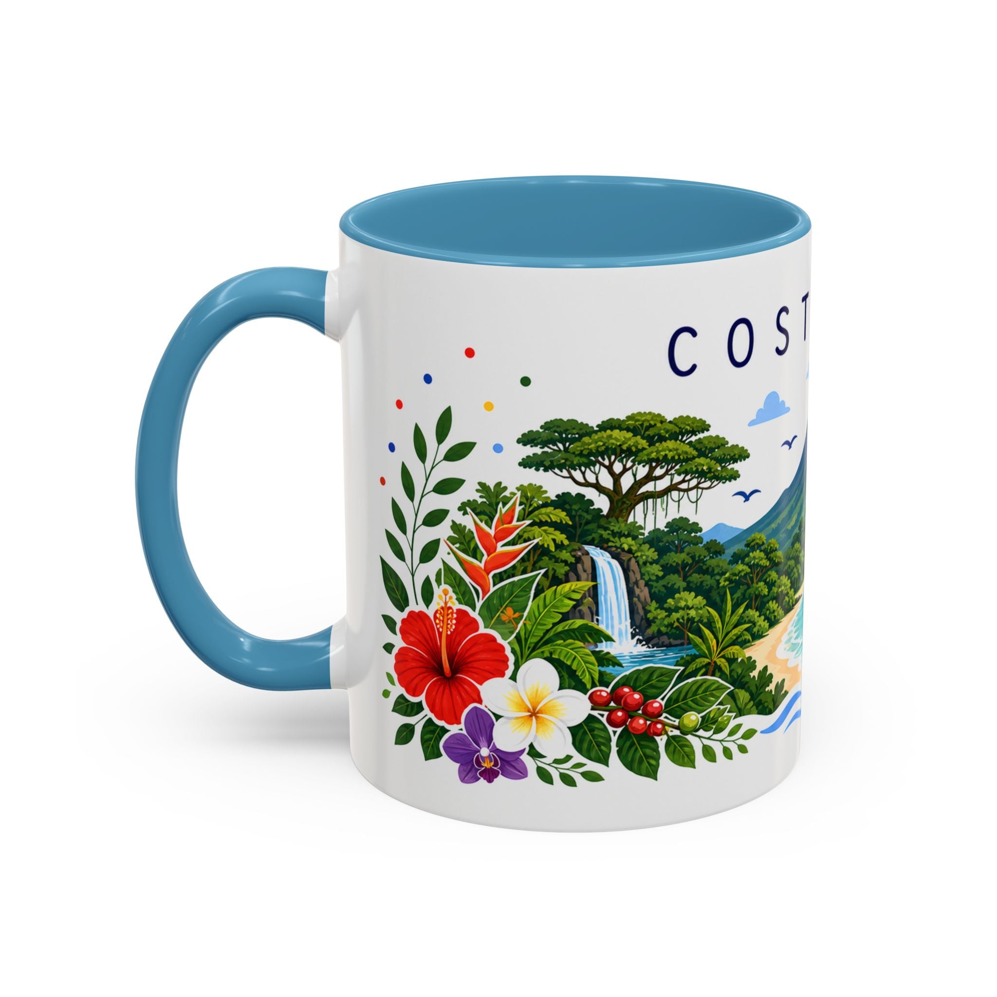 Costa Rica Coffee Mug | Travel Souvenir Accent Mug | Place Gift Ceramic Cup 11oz 15oz