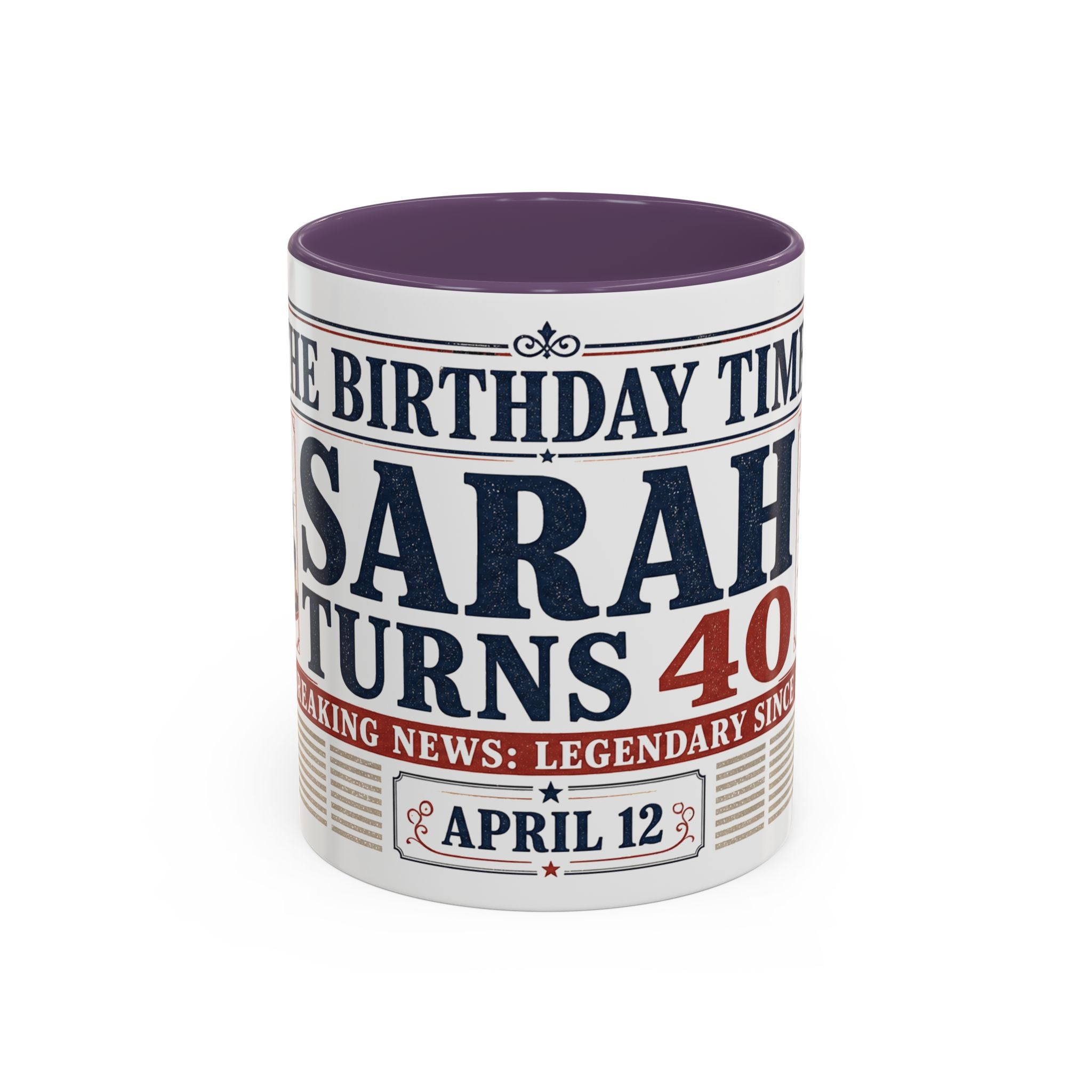 Birthday Newspaper Mug | Custom Name Age Date Gift | The Birthday Times Coffee Cup 11oz 15oz