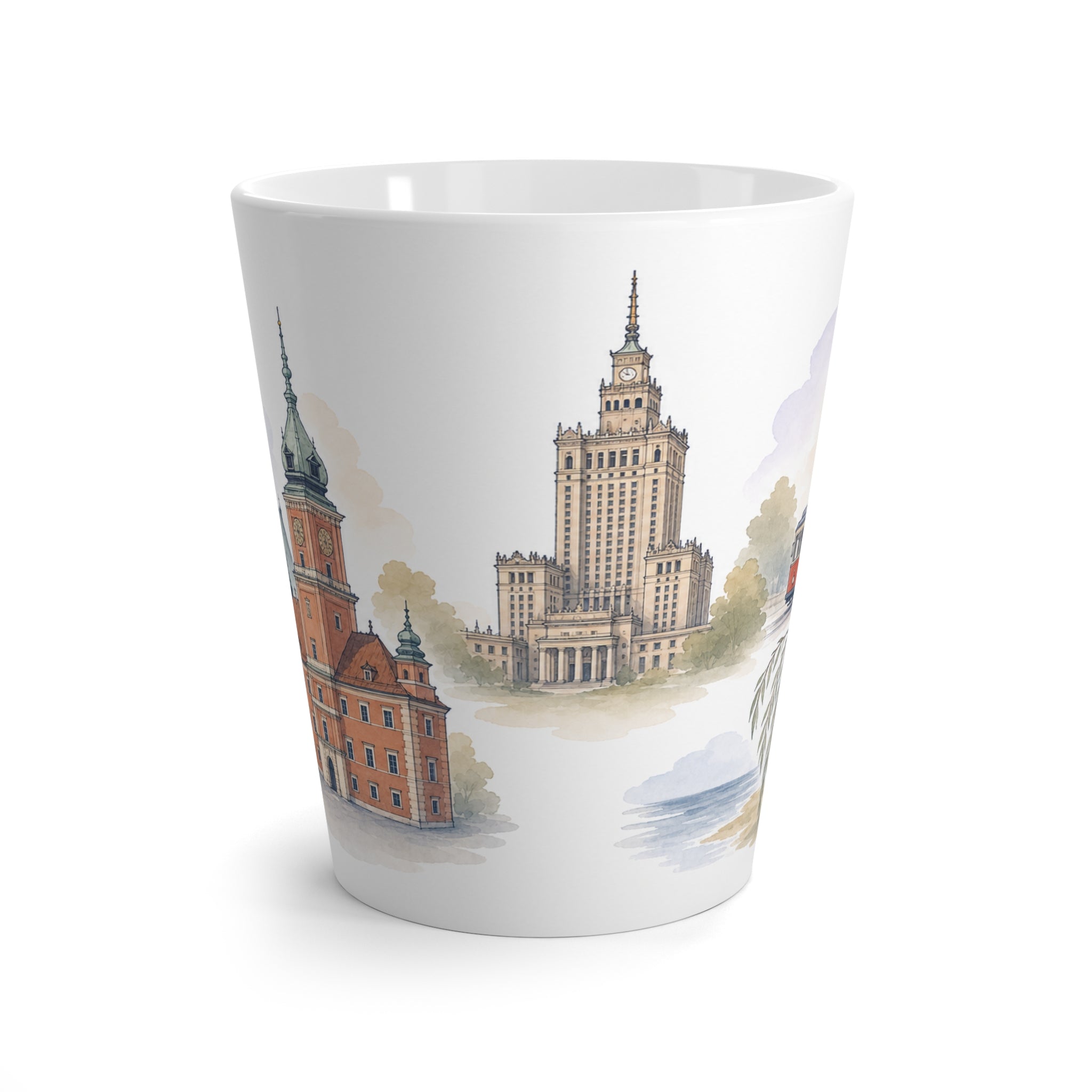 Warsaw Latte Mug | Watercolor City Travel Mug | 12 oz Ceramic Souvenir Gift
