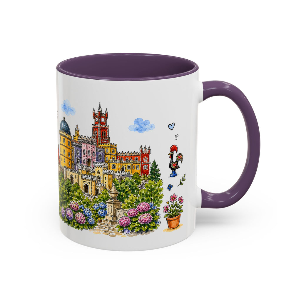 Sintra Illustrated Travel Mug | Portugal Souvenir Accent Coffee Mug | 11oz 15oz Ceramic Cup