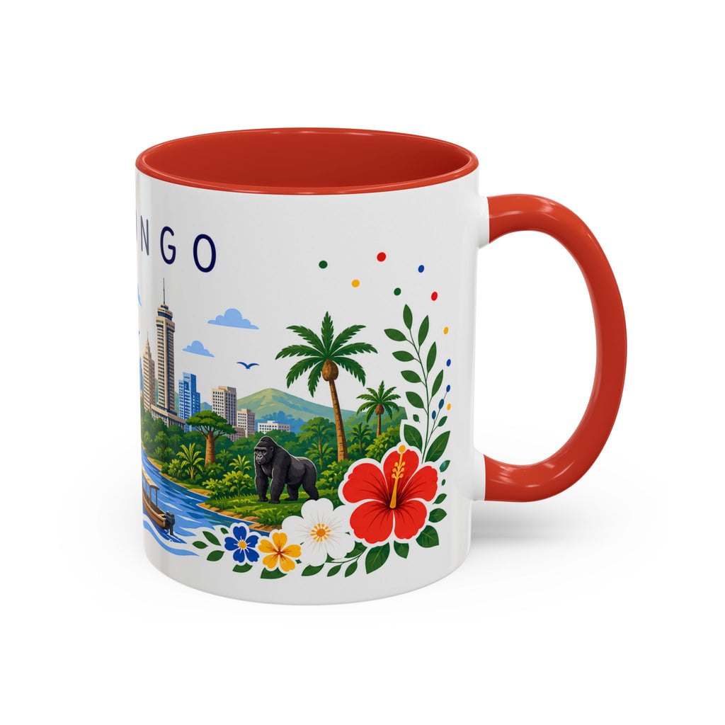 DR Congo Coffee Mug | Travel Souvenir Accent Mug | Place Gift Ceramic Cup 11oz 15oz