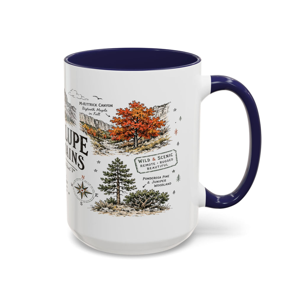 Guadalupe Mountains National Park Coffee Mug | Texas Desert Peaks Hiking Gift | Accent Color Ceramic 11oz 15oz