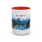 Olympic National Park Coffee Mug | Solid Color Block Park Souvenir | 11oz 15oz Accent Mug