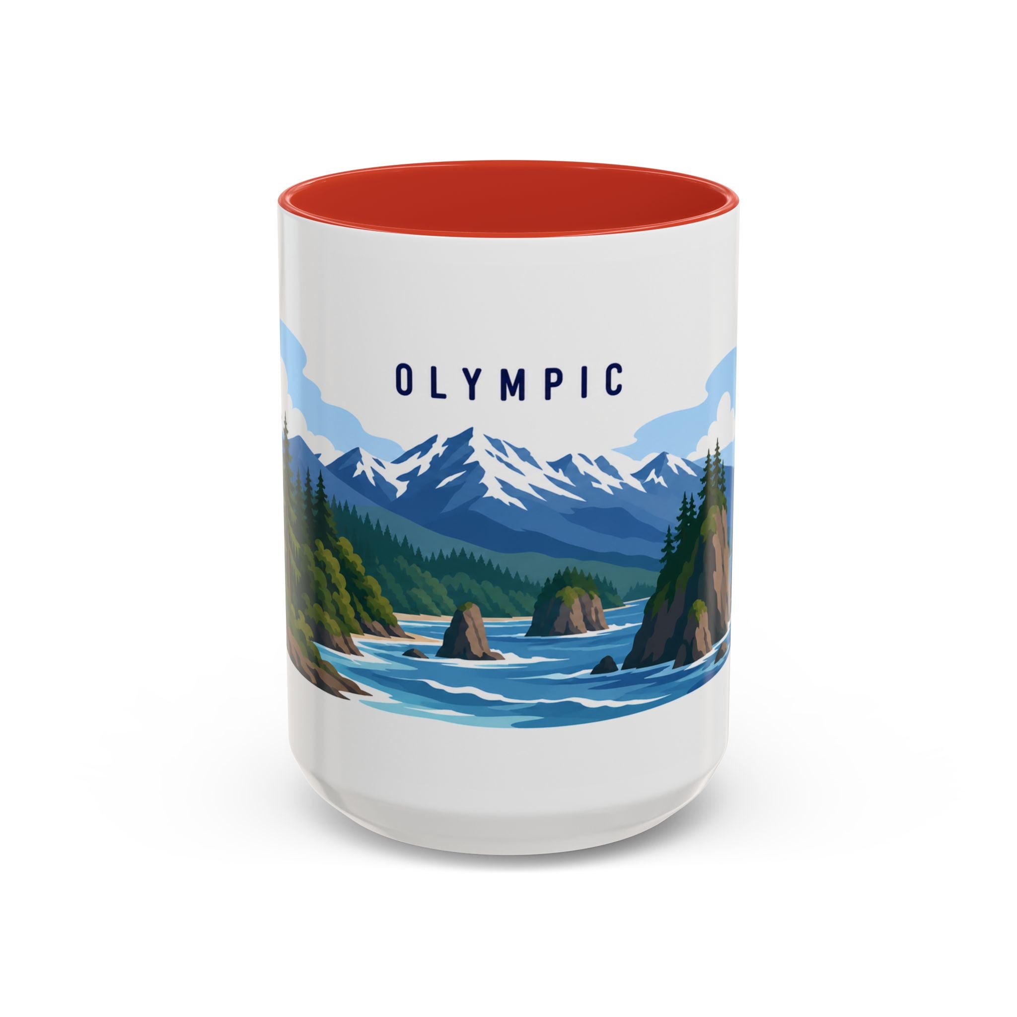 Olympic National Park Coffee Mug | Solid Color Block Park Souvenir | 11oz 15oz Accent Mug